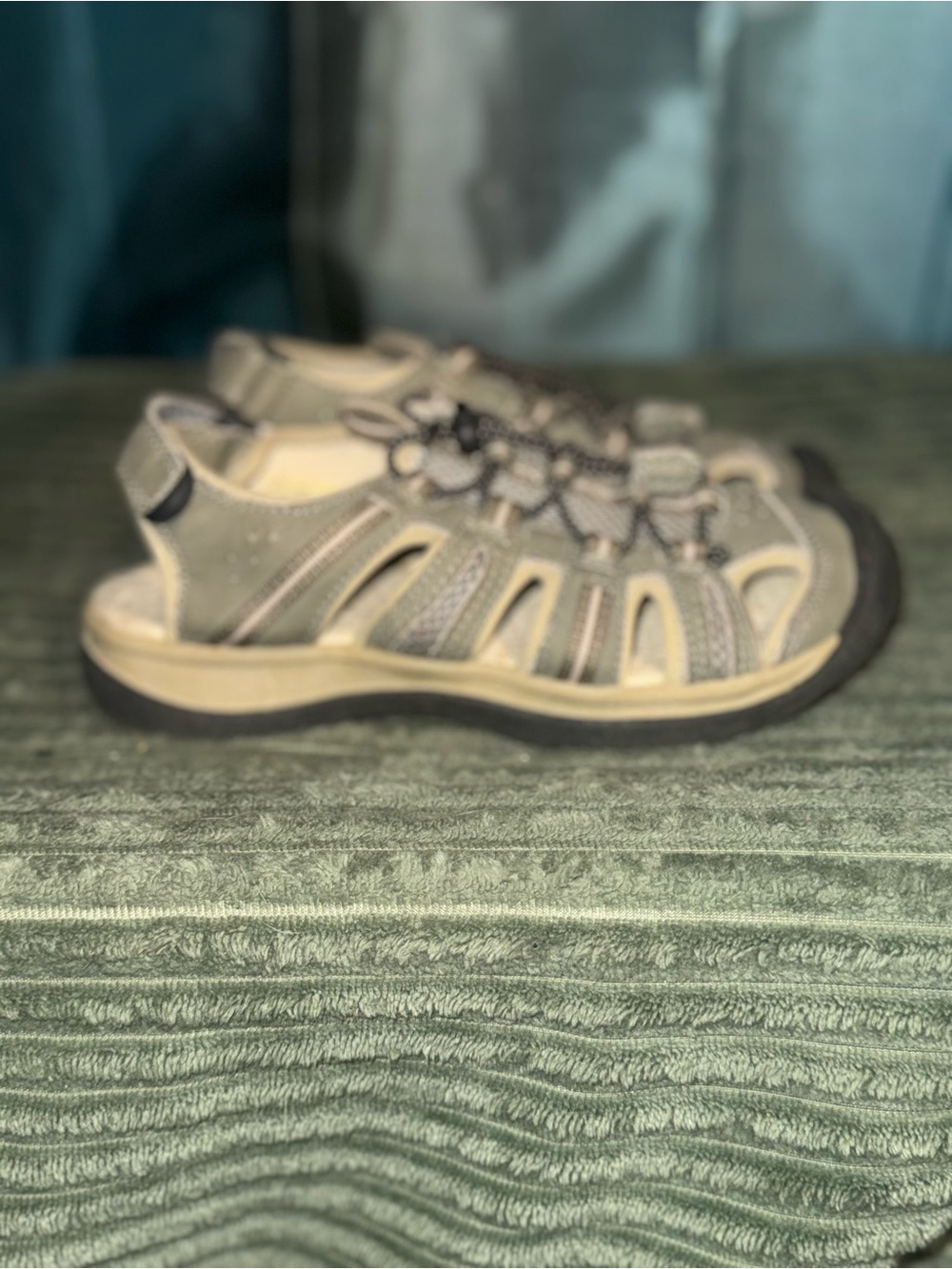 Bass Olive and Tan Women's Outdoor Sandals